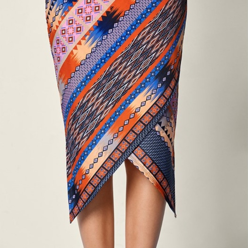 VENUS Multicolor Geometric Skirt